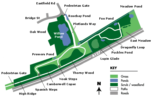 Noak Bridge Nature Reserve map